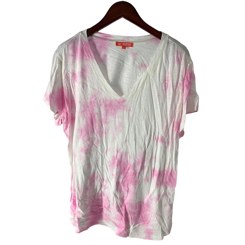 All Worthy Hunter McGrady Tie-Dye T-Shirt with Curved Hem Pink - Regular